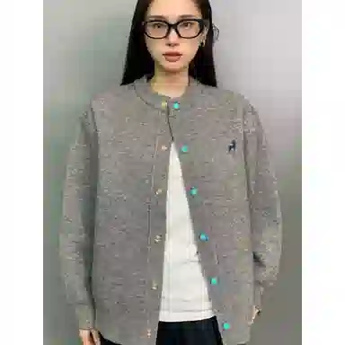 拓菲 老钱风秋季正肩高级感慵懒风开衫外套针织衫男 男女同款