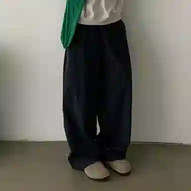 拓菲 美式复古条纹阔腿裤宽松直筒弯刀休闲裤痞帅百搭长裤 男女同款