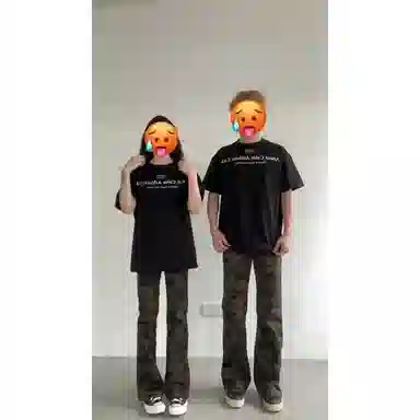 拓菲 迷彩牛仔裤夏季薄款微喇高街裤子潮牌痞帅炸街工装长裤 男女同款