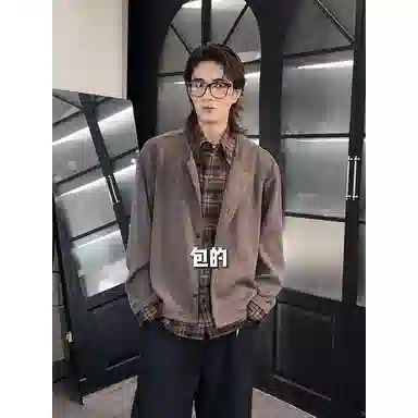 拓菲 假两件拼接老钱风开衫纯色百搭针织衫 男女同款