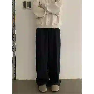 拓菲 美式复古条纹阔腿裤宽松直筒弯刀休闲裤痞帅百搭长裤 男女同款