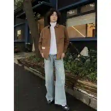 拓菲 美式做旧磨破春秋季宽松休闲百搭小众痞帅水洗阔腿直筒裤牛仔裤男 男女同款