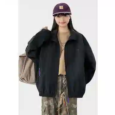 拓菲 纯色外套女款早秋巨好看运动棒球服防风冲锋衣夹克 男女同款