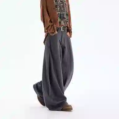 拓菲 阔腿垂感直筒拖地牛仔裤 男女同款