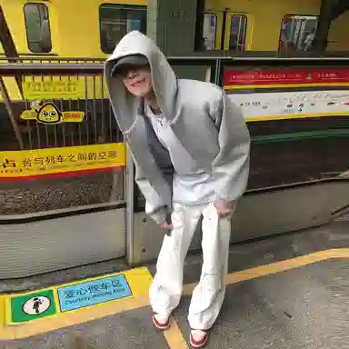 拓菲 美式高街复古纯色重磅连帽开衫 日常通勤百搭无性别穿搭卫衣 男女同款