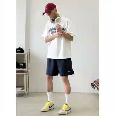 拓菲 日系复古刺绣男款夏季户外运动机能风工装裤子宽松百搭五分裤休闲短裤 男女同款