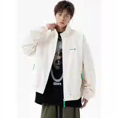拓菲 美式纯色立领飞行男款秋季宽松百搭潮牌上衣外套夹克 男女同款