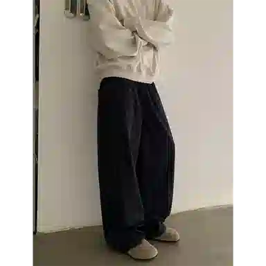 拓菲 美式复古条纹阔腿裤宽松直筒弯刀休闲裤痞帅百搭长裤 男女同款