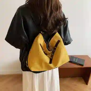 度森袋鼠 时尚复古高级感大容量托特包上班通勤 鹿皮绒 单肩包 常规 女款 多色