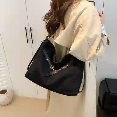 度森袋鼠 时尚复古高级感大容量托特包上班通勤 鹿皮绒 单肩包 常规 女款 多色