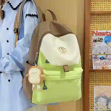 度森袋鼠 高颜值时尚百搭休闲森系撞色初高中上课背包 尼龙 双肩包 女款 多色