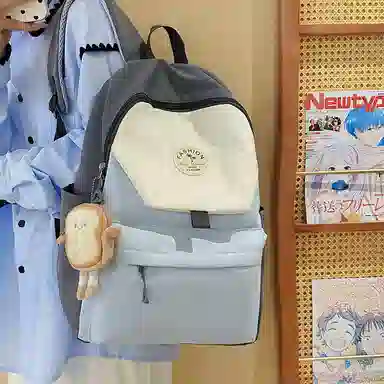 度森袋鼠 高颜值时尚百搭休闲森系撞色初高中上课背包 尼龙 双肩包 女款 多色