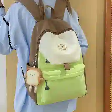 度森袋鼠 高颜值时尚百搭休闲森系撞色初高中上课背包 尼龙 双肩包 女款 多色