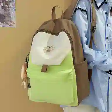 度森袋鼠 高颜值时尚百搭休闲森系撞色初高中上课背包 尼龙 双肩包 女款 多色