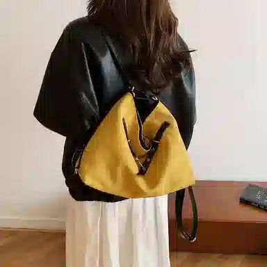 度森袋鼠 时尚复古高级感大容量托特包上班通勤 鹿皮绒 单肩包 常规 女款 多色