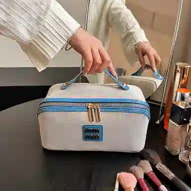 吉圣瑞 复古化妆包大容量高级感手提便携旅行化妆品收纳包洗漱包