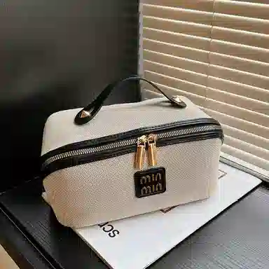 吉圣瑞 复古化妆包大容量高级感手提便携旅行化妆品收纳包洗漱包