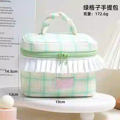 吉圣瑞可爱少女心化妆包 旅行便携大容量化妆品收纳包外出手提分区洗漱包学生宿舍家用包
