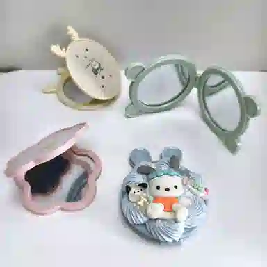 艾情草之恋 可爱小兔子梳妆双面化妆镜 便携