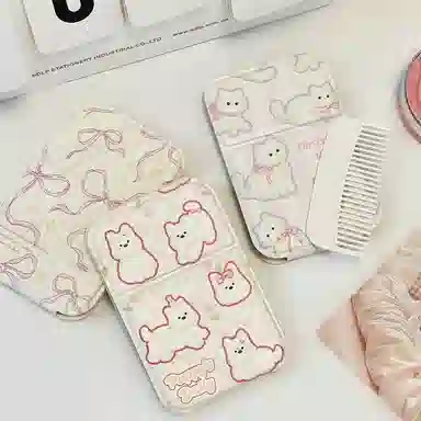 艾情草之恋 可爱便携旅游可折叠手持镜子 迷你随身