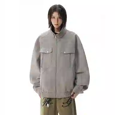 Zirunge Vintage Tie-Dye Leather Jacket Cleanfit Set