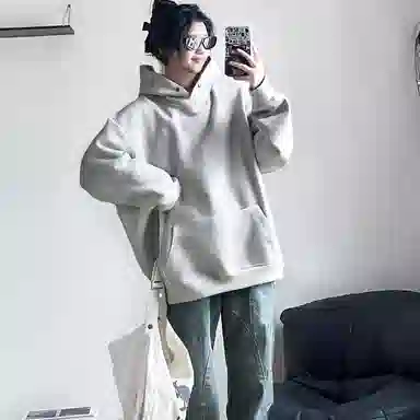 悍戈 复古简约全棉百搭慵懒风设计感穿搭卫衣 男女同款