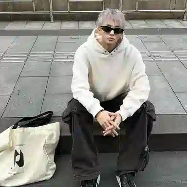 悍戈 复古简约全棉百搭慵懒风设计感穿搭卫衣 男女同款