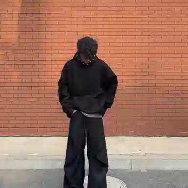 悍戈 复古简约全棉百搭慵懒风设计感穿搭卫衣 男女同款