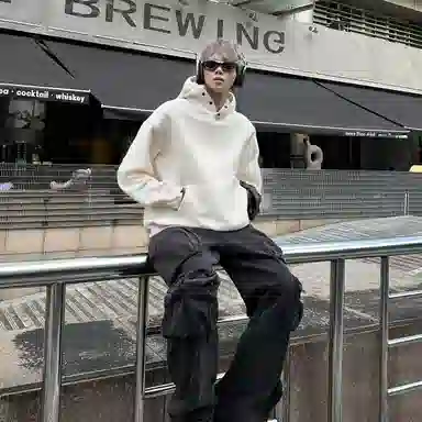 悍戈 复古简约全棉百搭慵懒风设计感穿搭卫衣 男女同款