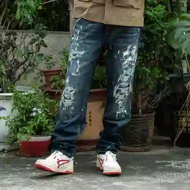 实年服工 水洗直筒宽松百搭休闲牛仔裤 男款