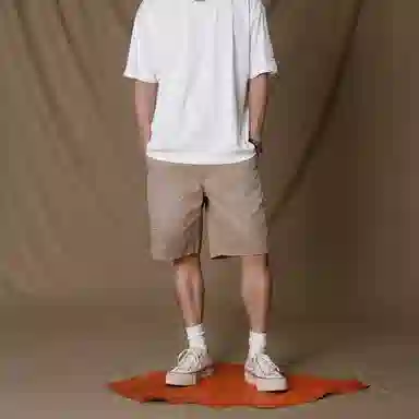 实年服工 质感水洗泼墨纯棉休闲五分裤工装短裤 男款