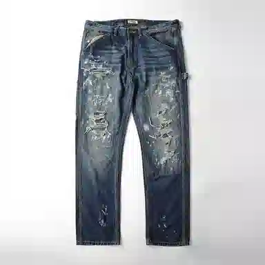 实年服工 水洗直筒宽松百搭休闲牛仔裤 男款