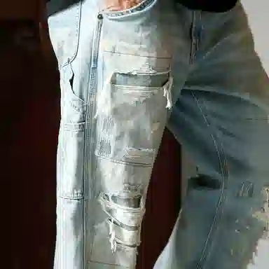 实年服工 水洗直筒宽松百搭休闲牛仔裤 男款