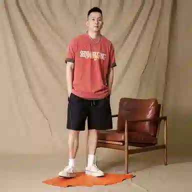 实年服工 夏季质感重磅麻棉宽松五分裤休闲短裤 男款