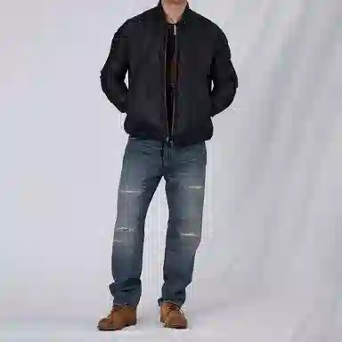 实年服工 时尚舒适百搭简约长裤牛仔裤 男款 深蓝