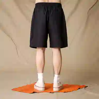 实年服工 夏季质感重磅麻棉宽松五分裤休闲短裤 男款