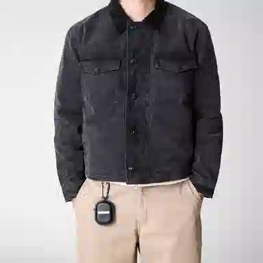 实年服工 复古水洗纯棉质感工装夹克外套 男款