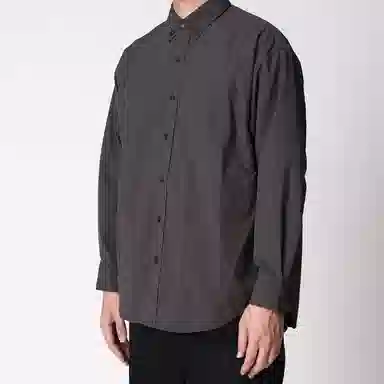 实年服工 秋冬简约抗皱通勤宽松休闲大口袋外套长袖衬衫 男款