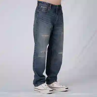 实年服工 时尚舒适百搭简约长裤牛仔裤 男款 深蓝