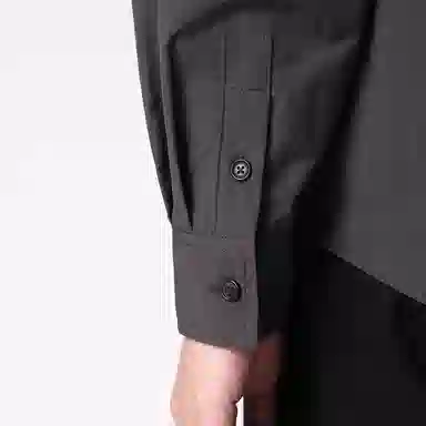 实年服工 秋冬简约抗皱通勤宽松休闲大口袋外套长袖衬衫 男款