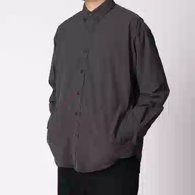 实年服工 秋冬简约抗皱通勤宽松休闲大口袋外套长袖衬衫 男款