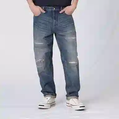 实年服工 时尚舒适百搭简约长裤牛仔裤 男款 深蓝