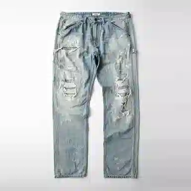 实年服工 水洗直筒宽松百搭休闲牛仔裤 男款