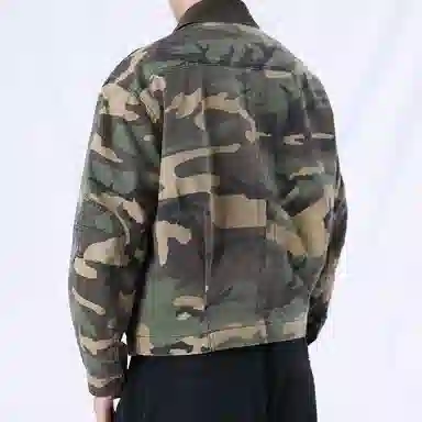实年服工 美式复古水洗经典迷彩翻领休闲时尚舒适百搭夹克外套 男款