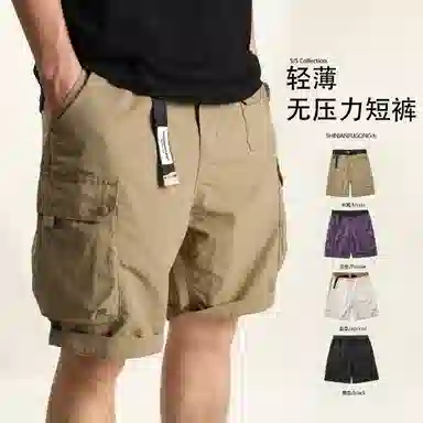 实年服工 户外休闲宽松五分运动工装短裤 男款