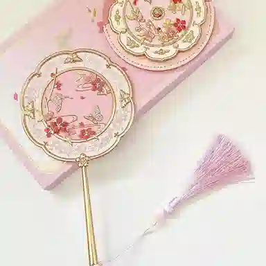 未来枫情 桃花镜手持化妆镜 古典