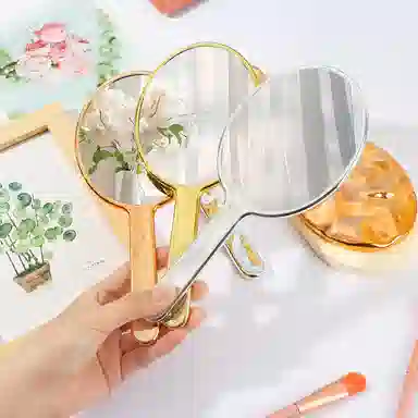 未来枫情 电镀塑料手柄化妆镜