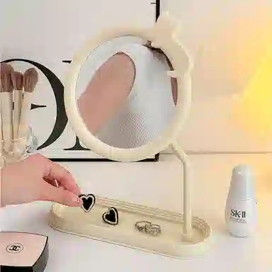 未来枫情 福猫桌面台式单面镜 置物收纳