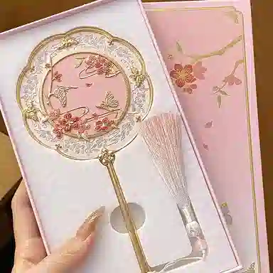 未来枫情 桃花镜手持化妆镜 古典