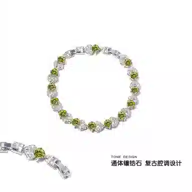 极昼 超闪花蕾微镶锆石圆形花朵轻奢时尚复古设计小众个性创意高级感潮流街头痞帅日常休闲通勤百搭 合金 手链 男女同款情侣款